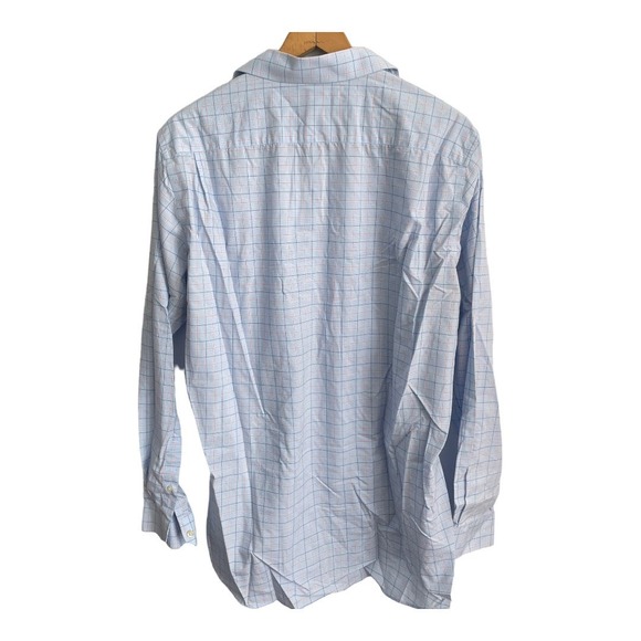 Buttoned Down Tailored Blue Orange Checkered Button Down Dress Shirt Size XXL - Picture 2 of 7